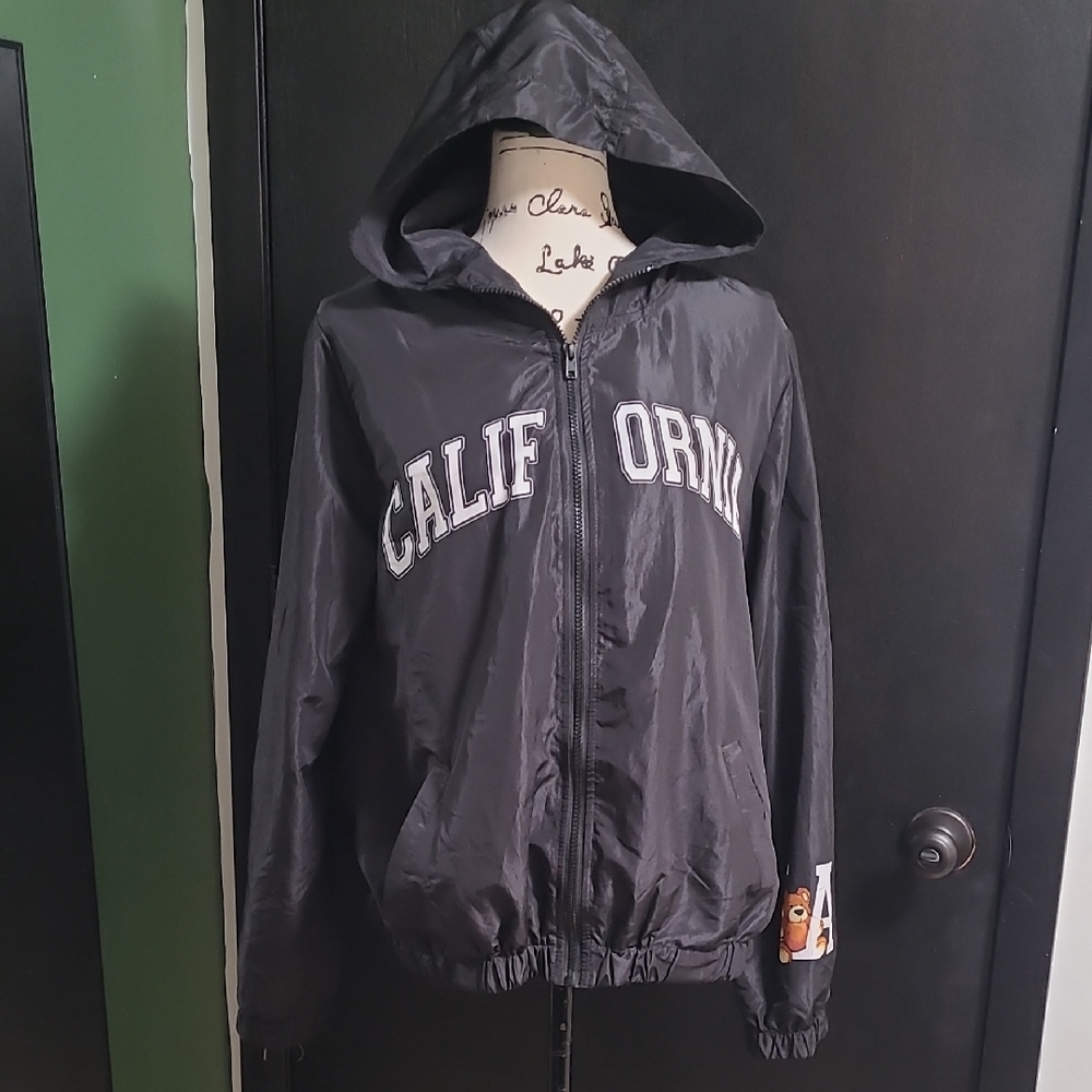 California Black Baseball Style Windbreaker
